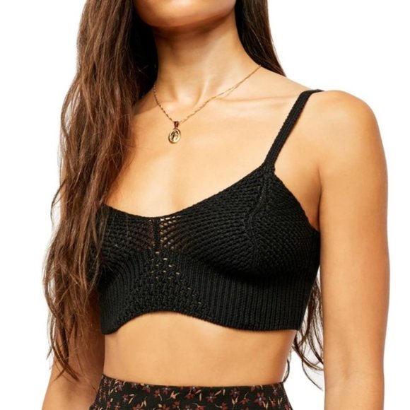 Free People Other - Free People You Wanna Brami Bra Cami Crop Top Black Large